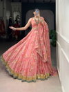 Lnb1672 Chiffon With Floral Print Lehenga With Blouse Dupatta Wholesale Clothing Distributors In India